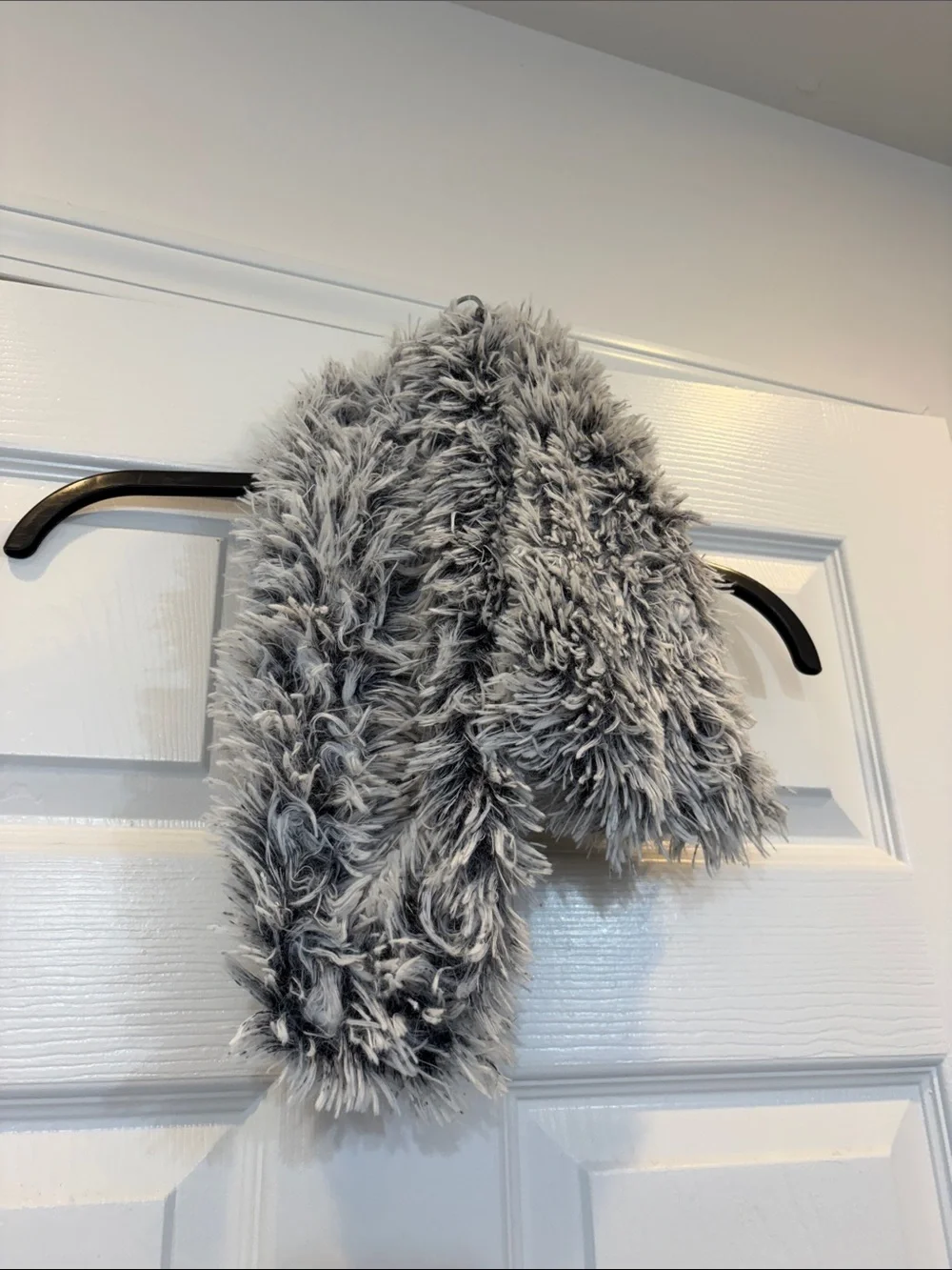 Plush Faux Fur Gray Scarf - Home Accents